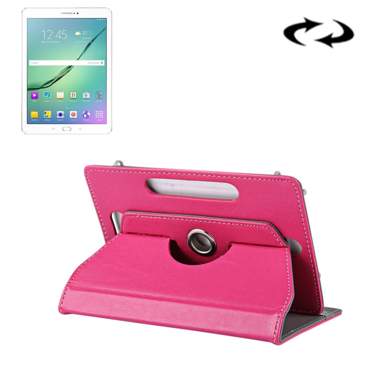 10-inch pink leather tablet case with rotating stand and camera cutout