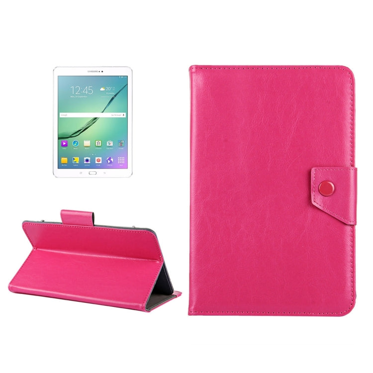 10-inch tablet leather case in pink with folio stand and snap strap