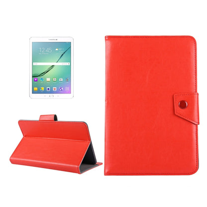 10-inch tablet leather case in red with folio stand and snap strap