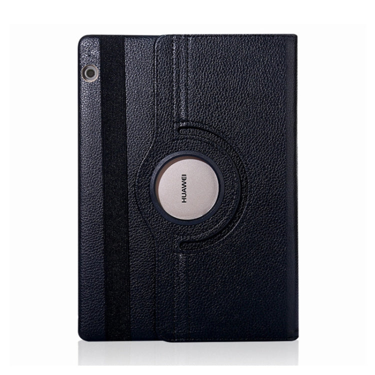 Dark navy leather-look folio case with circular holder ring for 10.1-inch tablet