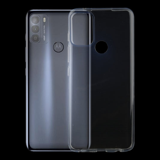 Transparent ultra-thin TPU phone case with raised edges and cutouts for camera and speaker