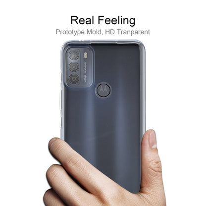 Transparent TPU phone case on smartphone, showing camera cutout and slim profile