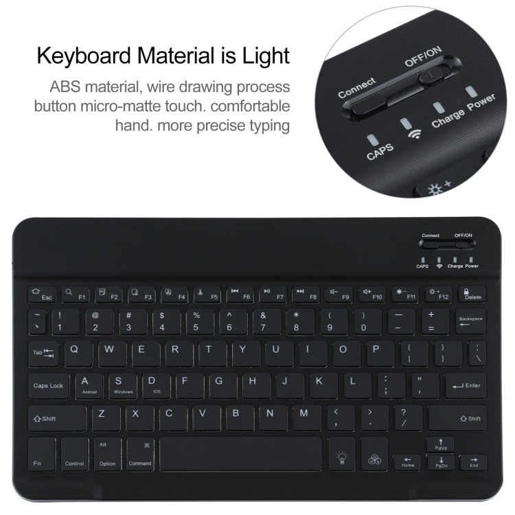 Black detachable backlit keyboard with control buttons and power switch