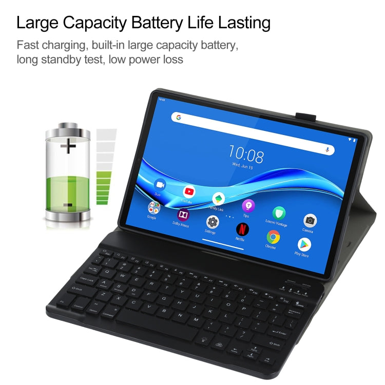 Tablet with black keyboard case and backlit keys
