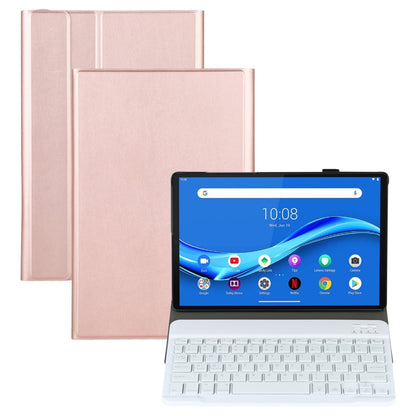 Rose gold detachable keyboard tablet case with backlit keys and flip viewing stand