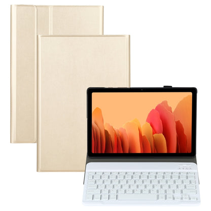 Detachable Bluetooth backlit keyboard tablet case with folio stand, beige cover and white keyboard