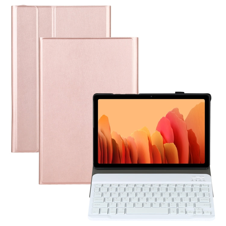 Rose gold tablet keyboard folio case with detachable white keyboard and screen cover