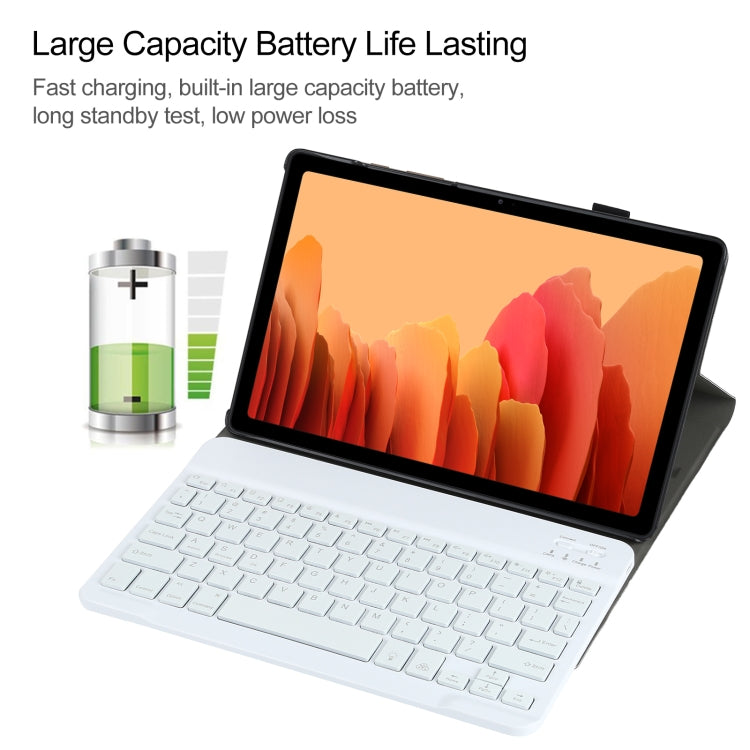 White backlit tablet keyboard case with standing cover and attached keyboard