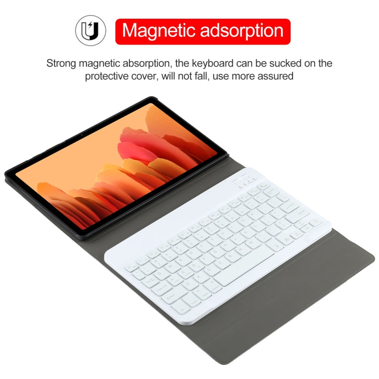 Black tablet keyboard folio case with white detachable keyboard and magnetic mount