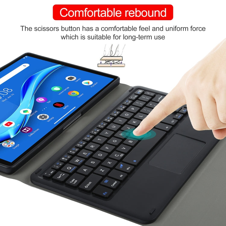 Black detachable backlight keyboard case with touchpad for 10.3-inch tablet, flip stand