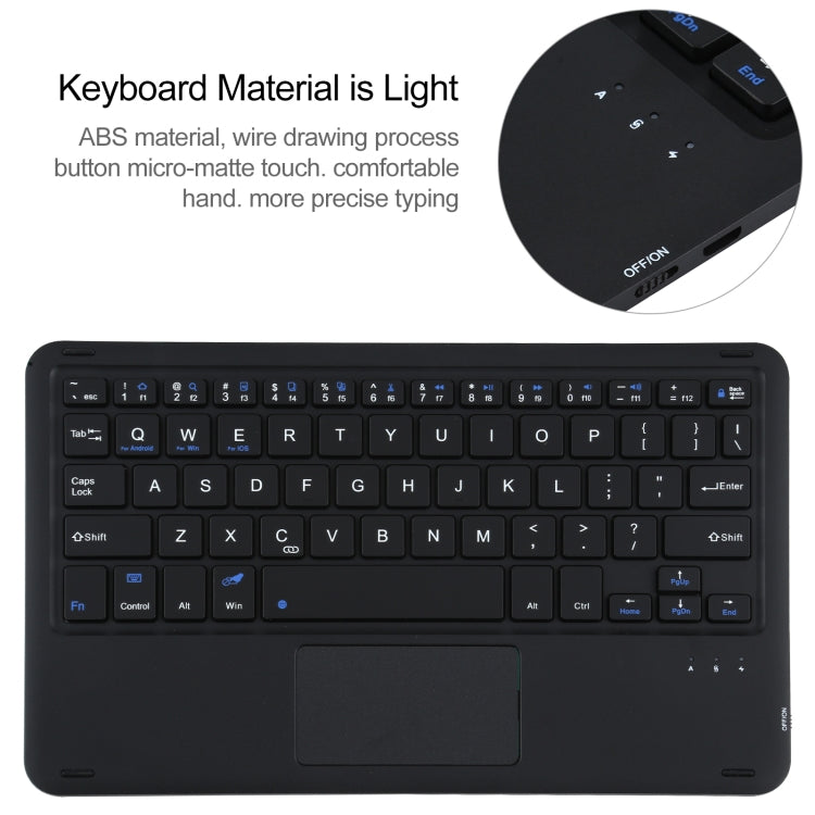 Black detachable backlit keyboard with large touchpad and multimedia keys