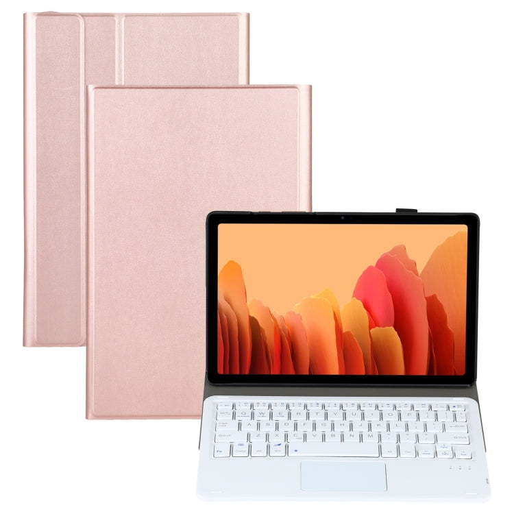 Rose gold detachable Bluetooth keyboard tablet case with touchpad and stand