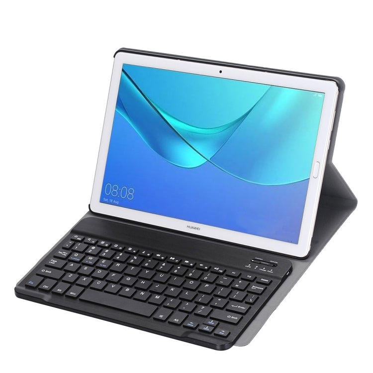 Detachable Bluetooth keyboard tablet case with stand, tablet display and black keyboard
