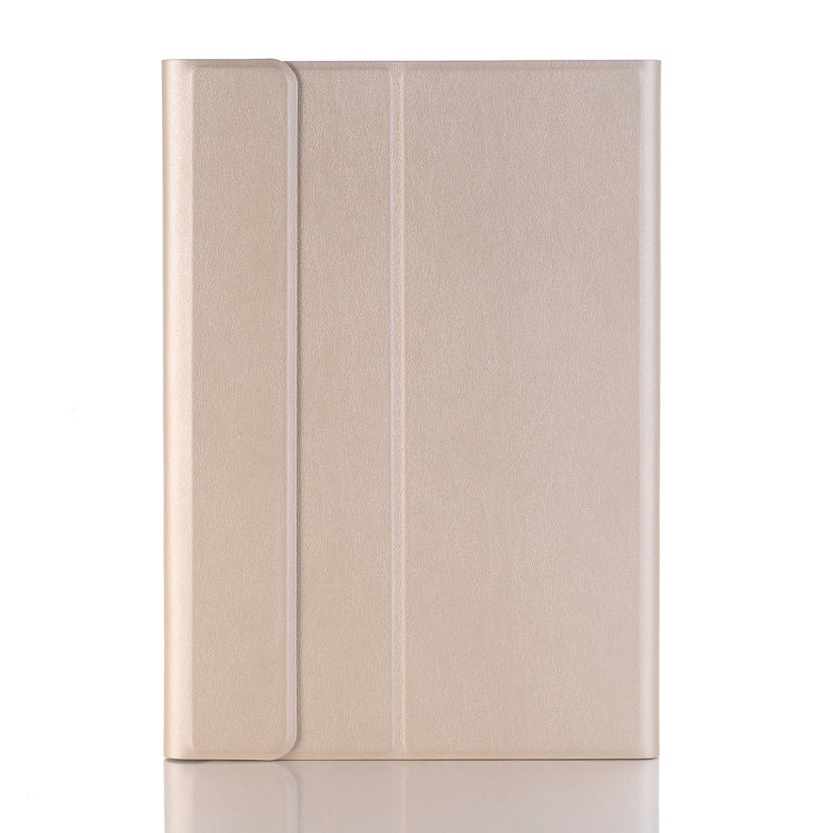 Ultrathin folio tablet case with detachable keyboard slot, beige cover with vertical seams