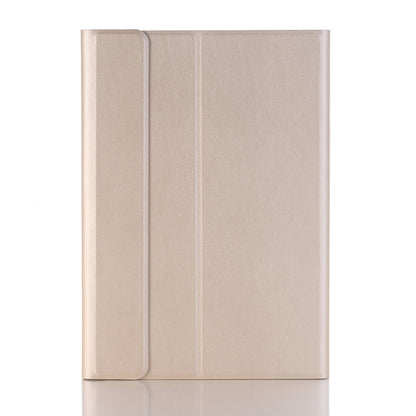 Ultrathin folio tablet case with detachable keyboard slot, beige cover with vertical seams