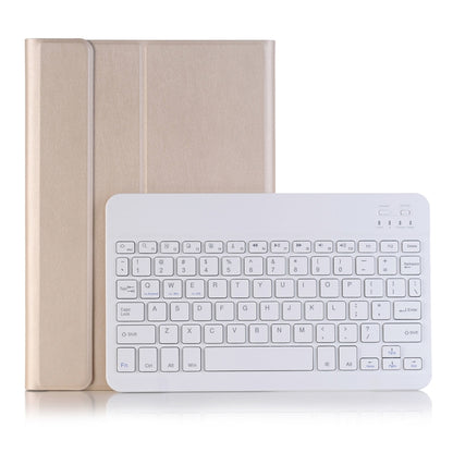 Tablet case with stand and detachable Bluetooth keyboard, beige cover and white keys