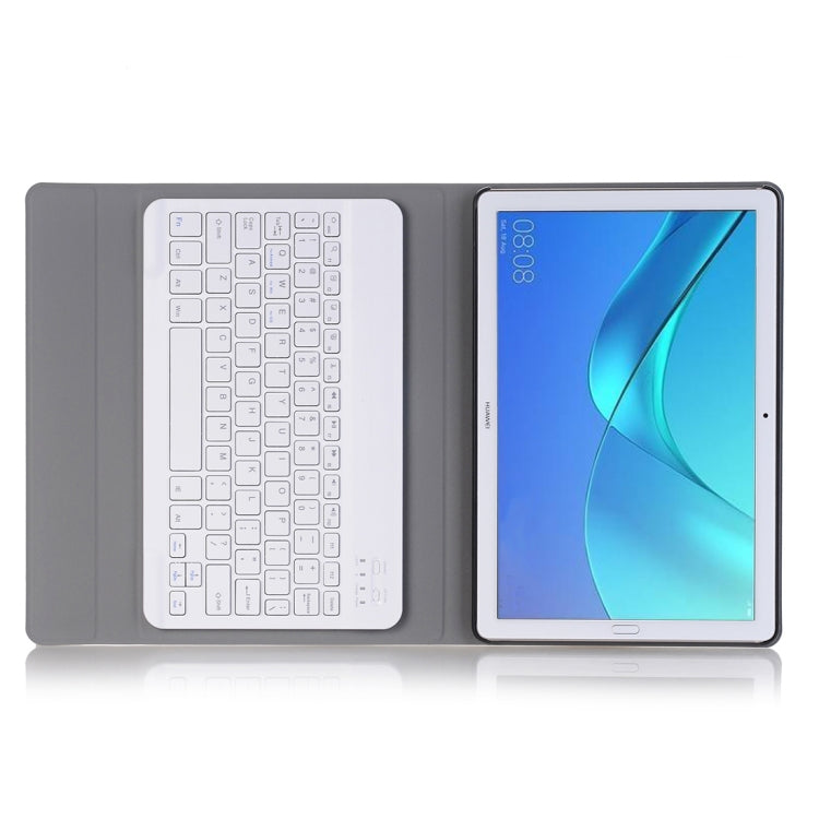 Detachable Bluetooth keyboard tablet case with stand, gray cover and white keyboard