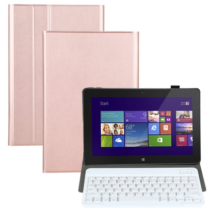 Removable keyboard and protective case, rose gold with white keys