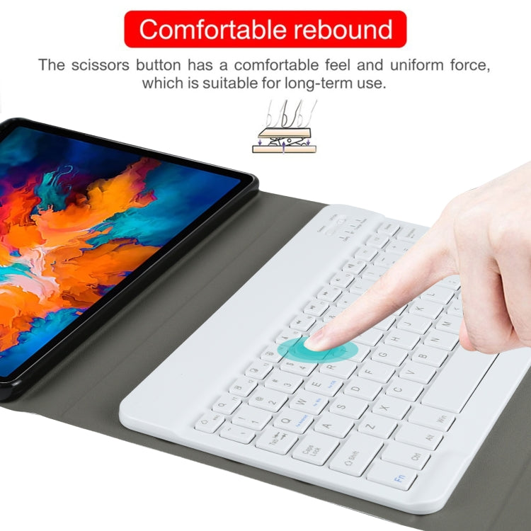 Removable Bluetooth keyboard and leather tablet case, dark gray with white keys