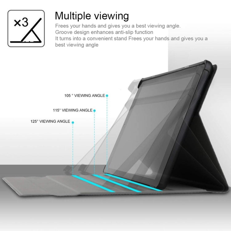 Leather tablet case with adjustable stand, black with tablet viewing angle