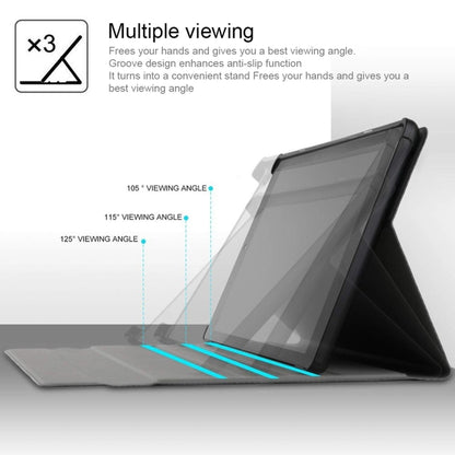 Leather tablet case with adjustable stand, black with tablet viewing angle