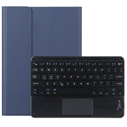 Blue tablet case with detachable Bluetooth keyboard and touchpad