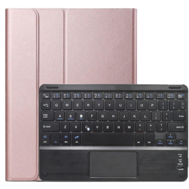 Rose gold tablet case with detachable Bluetooth keyboard and touchpad