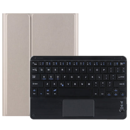 Gold tablet case with detachable Bluetooth keyboard and touchpad