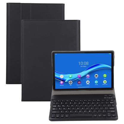 Black protective tablet case with built-in Bluetooth keyboard and viewing stand