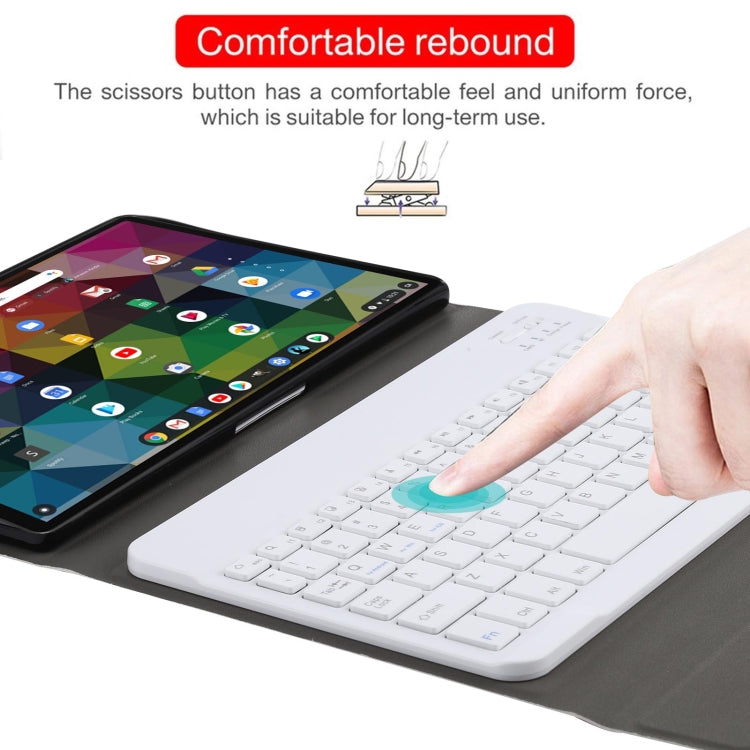 2-in-1 Bluetooth keyboard tablet case with removable white keyboard and black cover