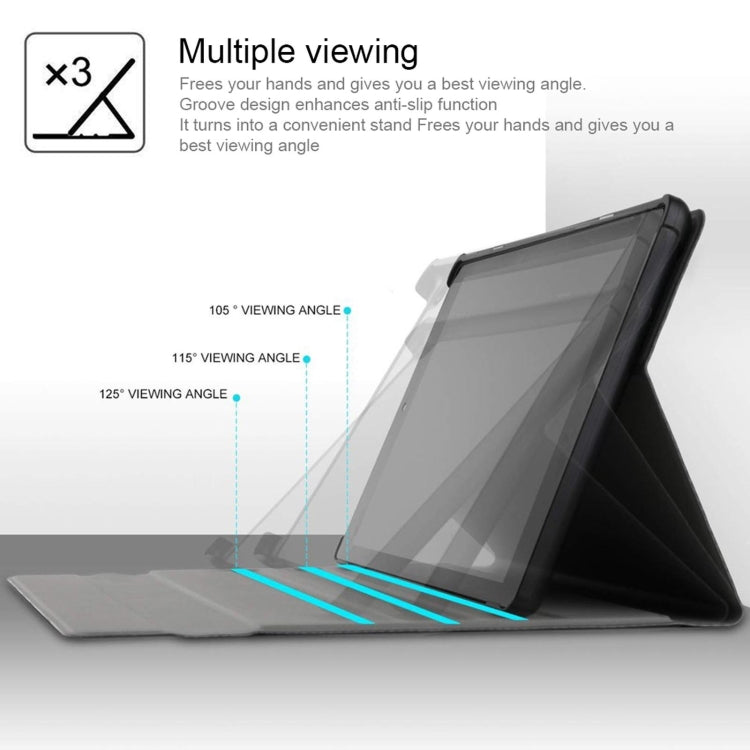 2-in-1 Bluetooth keyboard tablet case with multi-angle stand, black folio cover
