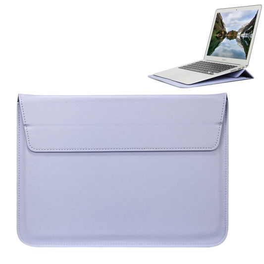 Light lavender PU leather envelope case with snap flap and stitched edges