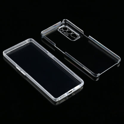 Transparent case set with two pieces, visible camera and button cutouts