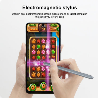 Gray electromagnetic stylus pen with pointed tip