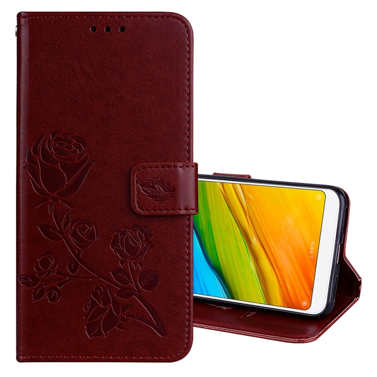 Burgundy rose-embossed PU leather flip wallet case with magnetic clasp and stand