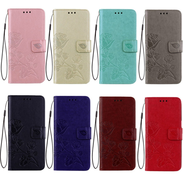 Set of embossed PU leather wallet flip phone cases with card slots and wrist strap
