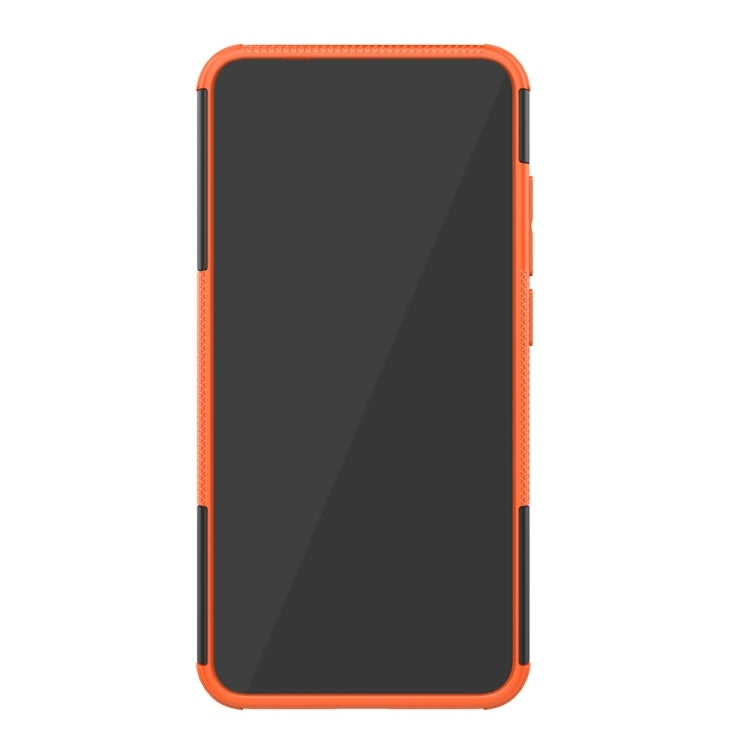 Rugged orange phone case front bumper with slim fit and precise side cutouts