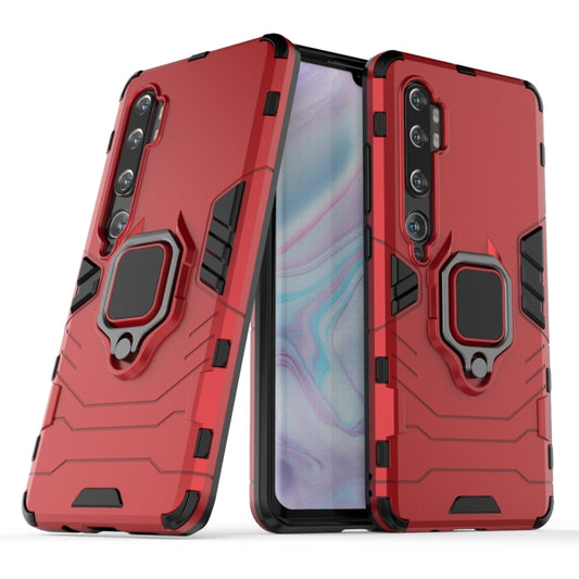 Red shockproof phone case with magnetic ring holder for Xiaomi Mi CC9 Pro / Note 10