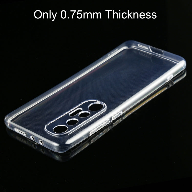 Ultra-thin clear TPU phone case with side port cutouts and camera window
