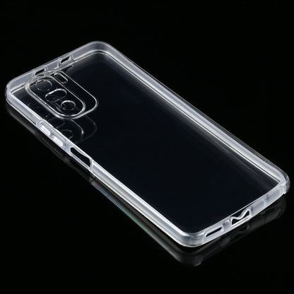Transparent protective phone case with raised edges and side button openings