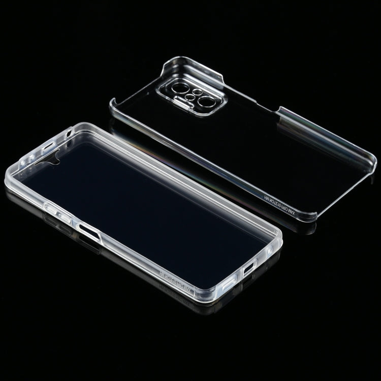 Clear double-sided phone case for Xiaomi Redmi Note 10 Pro, front and back covers