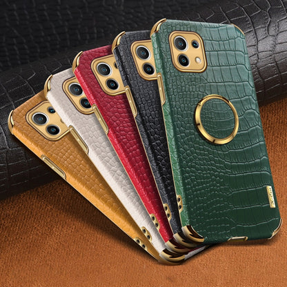 Crocodile-pattern magnetic phone cases with ring holders, multiple colors for Xiaomi Mi 11