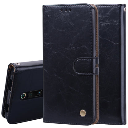 Black flip leather phone case with card slots, holder flap and snap button