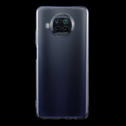 Clear slim TPU phone case with raised camera area and cutouts, back view.