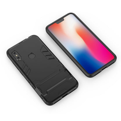 Rugged shockproof phone case, black with raised texture, for Redmi Note 6