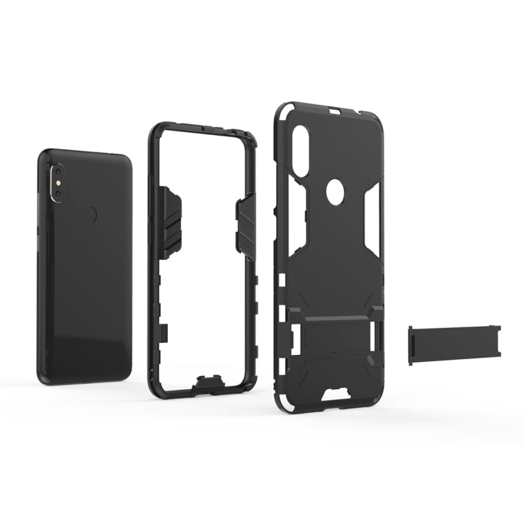 Rugged shockproof phone case parts set, black, for Redmi Note 6