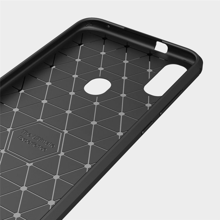 Black TPU phone case interior with grid pattern and large cutouts for ports and camera
