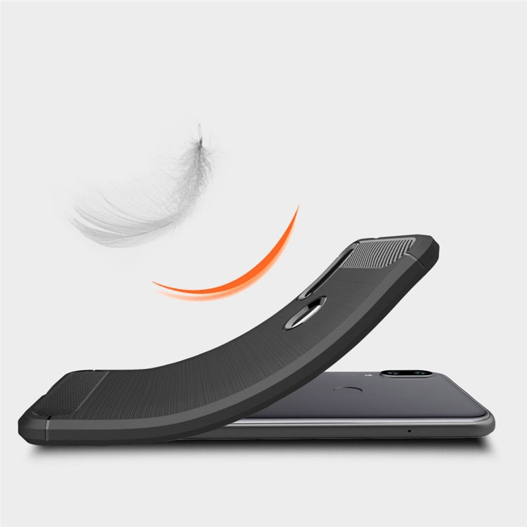 Dark carbon-fiber TPU phone case with slim flexible side bumper and camera cutout
