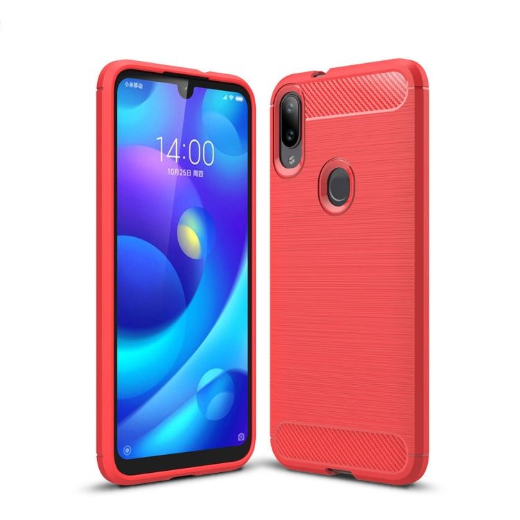 Red brushed carbon-fiber TPU phone case with raised camera and screen edges