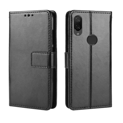 Black Crazy Horse leather flip case with card holder for Redmi Note 7
